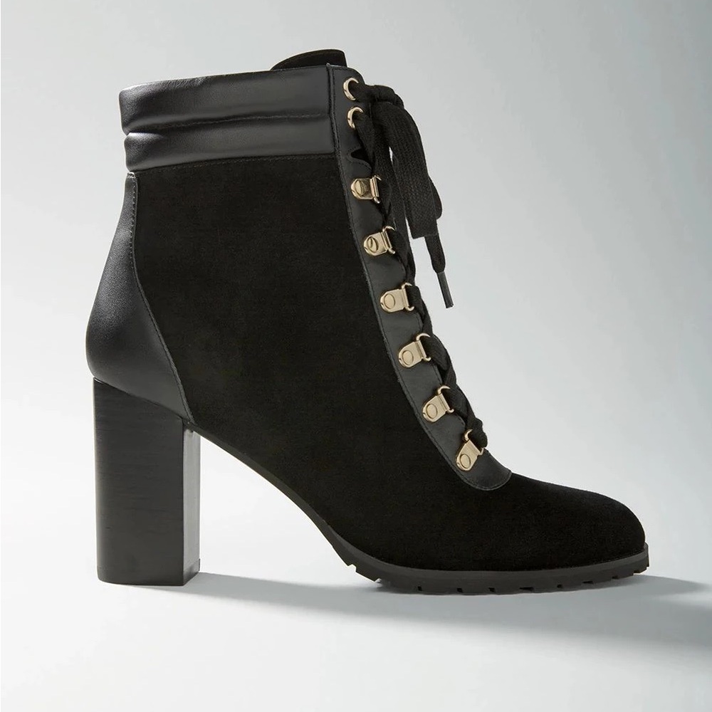 SEND OFFERS Combat Boot White House Black Market Mid-Heel